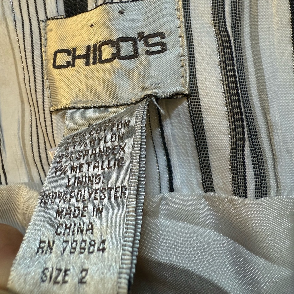 Chicos Monochrome Striped Jacket Button Front Cuf… - image 6